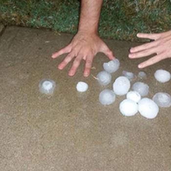 Range of Different Size Hailstones